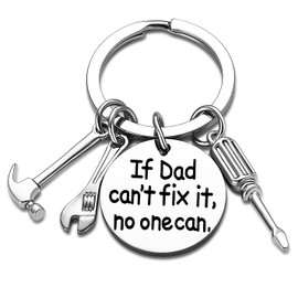 Nimteve Dad Keychain Dad Gifts From Son Daughter Christmas Gift Keyring Father's Day Gift For Dad Papa Daddy (If dad can't fix it, no one can)