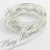 Merry Christmas Organza Ribbon Silver 25mm x 10 Metres