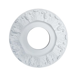 NICENEEDED PU Ceiling Medallion 10 Inch OD x 4 Inch ID, Lighting Ceiling Cover Plate Ceiling Fan Medallion, Vintage Carved Flower PU Ceiling Medallion