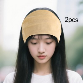 perfeclan 2Pcs Headband Bandanas Stretch Belt Washable Lightweight Hairband Sweatband for Riding Basketball Gym Fitness Cross Training, Khaki