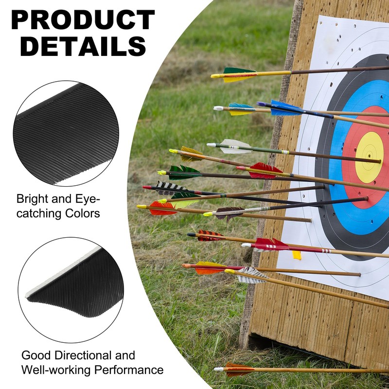 sourcing map Arrow Vanes Arrow Fletching 5" Shield Shape Turkey