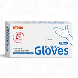 Nitrile Disposable Gloves 5 Mil Extra Strength Latex-Free, Powder-Free, Textured Fingertips, Industrial Grade By Daily Essen (Black, Small)