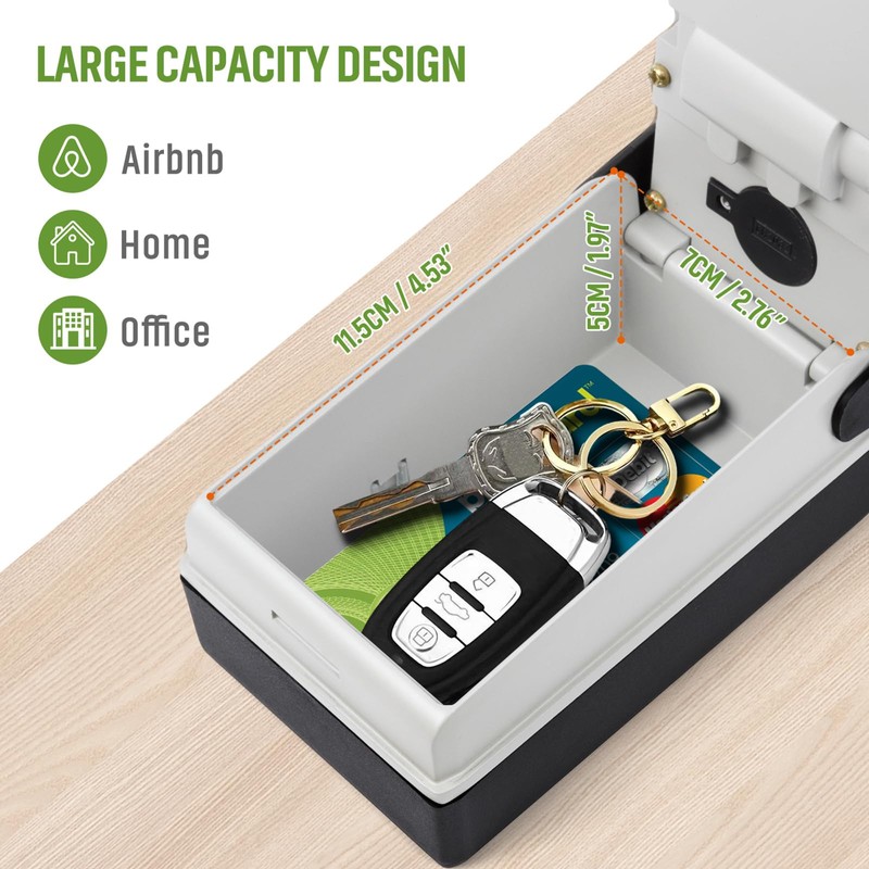 Key Lock Box for Outside with Light Up Dials -