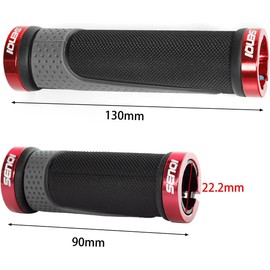 SENQI Bike Grips, Lightweight Bicycle Grips 130mm & 130mm, 130mm & 90mm, 90mm and 90mm, Fits 22.2mm Handlebars, Non-Slip Grips, Suitable for Multi-Speed Bikes, Mountain Bikes,
