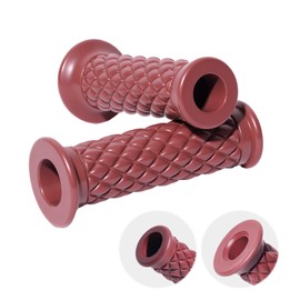 StarknightMT Motorcycle Vintage Non Slip Handlebar Grips 7/8" 22mm 1" 24mm Rubber Handle Grips, Open End (Brown)