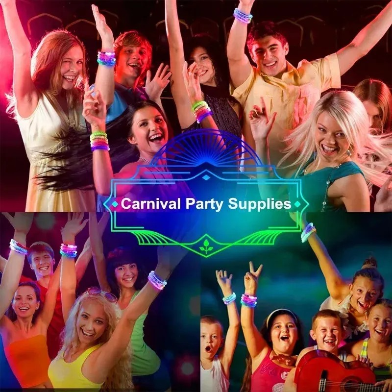 20pzs Pulsera Luz Luminosa Y Led De Dedo Para Fiestas