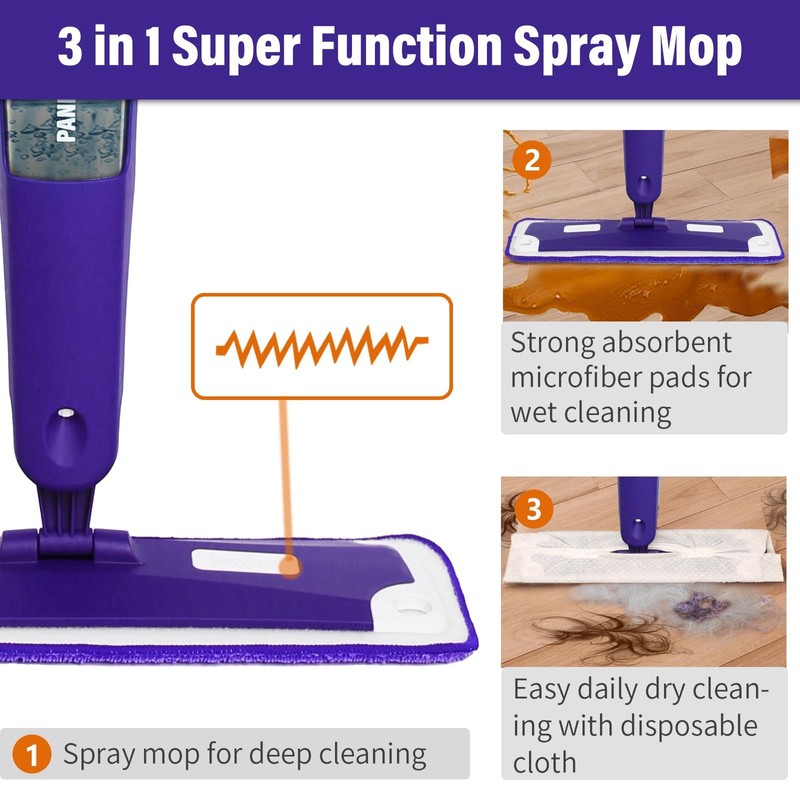 Mops for Floor Cleaning, Wet and Dry Spray Mop with