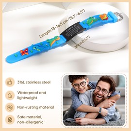 MEALGUET To My Son Bracelet Gift from Mom : Never Forget I Love You Love Quote Silicone Cartoon Wristband Bracelet for Little Boys,Christmas Gifts for Kids from Mom Dad,Stocking Stuffer, Blue
