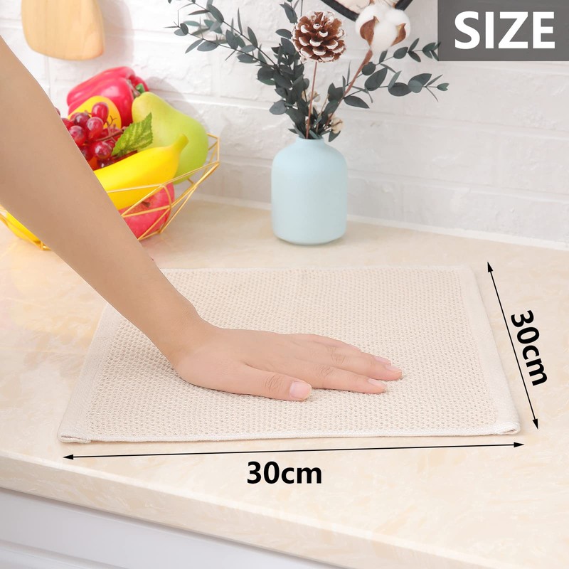 Moosfor 100% Cotton Kitchen Cleaning Cloths, Highly Absorbent Soft Dish