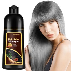 Champú para teñir el cabello de color gris plateado natural, 16,9 onzas líquidas, tinte para el cabello 3 en 1, nutritivo y teñido para hombres y...  