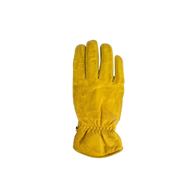 MDM Motorcycle Chopper Biker Leather Gloves (Yellow, L)