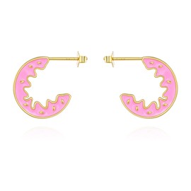 VONALA Sweet Donut Hoop Earrings 925 Sterling Silver Small Open Hoop Earrings Jewelry Gift for Women