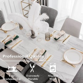 Home Brilliant Light Beige Rectangle Placemats 33 X 48 CM, Dining Table Mats Set of 4 Washable, Solid White Place Mats Table Protector, 13x19 Inch, 4 Pcs, Cream