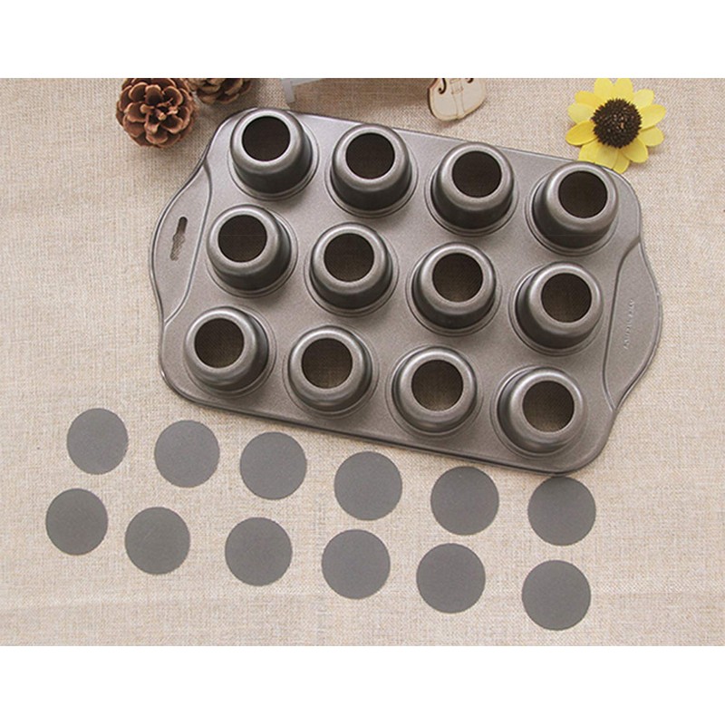 Tosnail 2 Pack 12 Cavity Mini Cheesecake Pan with Removable