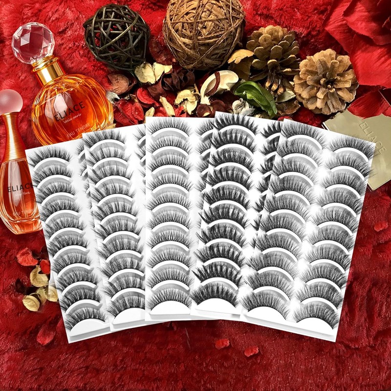 Eliace Elias Eyelashes (50 pairs, 5 styles) Luxury Faux Mink