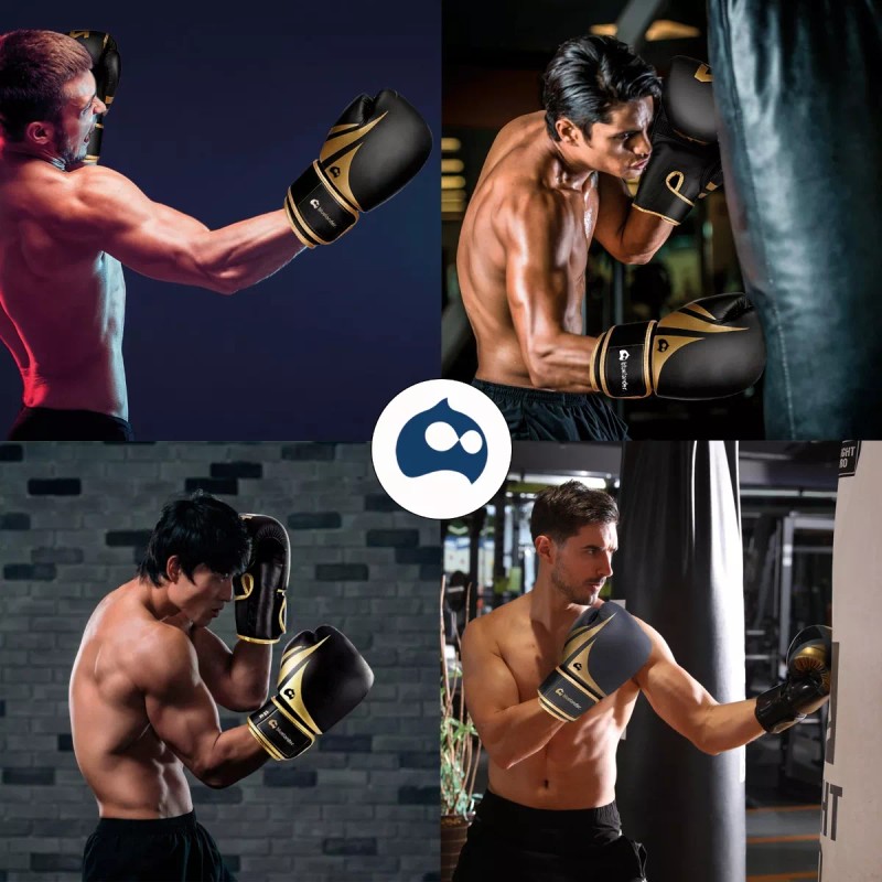 Bluelander 2 Guantes De Box Entrenamiento Kickboxing Velcro 8-12oz