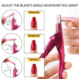 2 Pcs Sharp Blade Acrylic False Nail Clipper with Magnet Size Adjustment Function Professional High Precision Acrylic False Nail Clipper for Salon Home Nail Art Acrylic Nail Cutter for Nail Tips