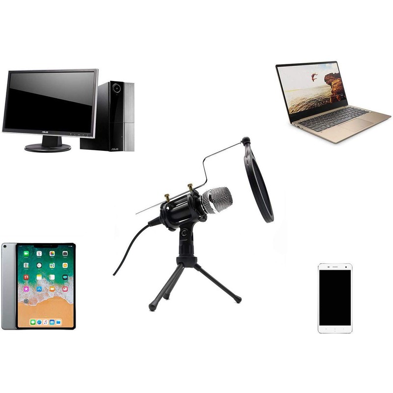 Microphone Condenser Microphone, Smartphone, Microphone, Game Commentary, Stand Mic, Smartphone