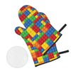 Colorful Bricks Oven Mitts and Potholders Professional Heat Resistant Cotton