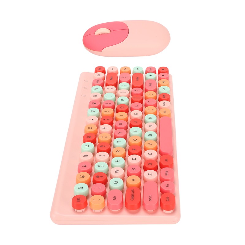 Wireless Keyboard Mouse Combo 2.4GHz Wireless Mouse 86 Keys Colorful