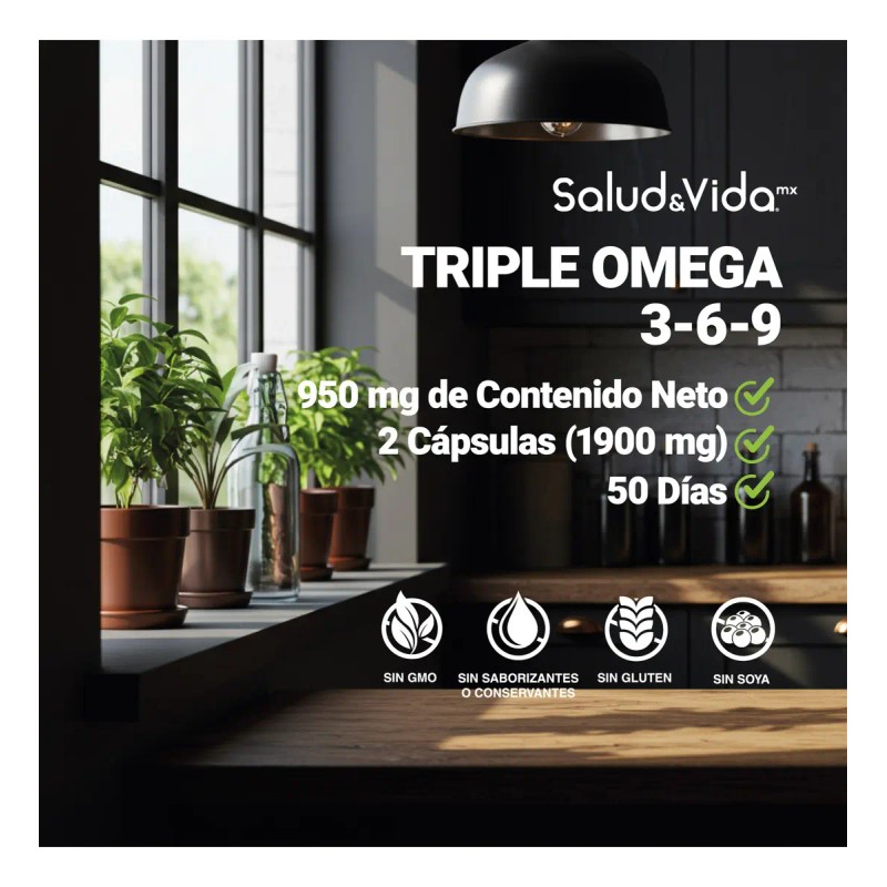 Triple Omega Aceites Pescado Oliva Linaza Cápsulas