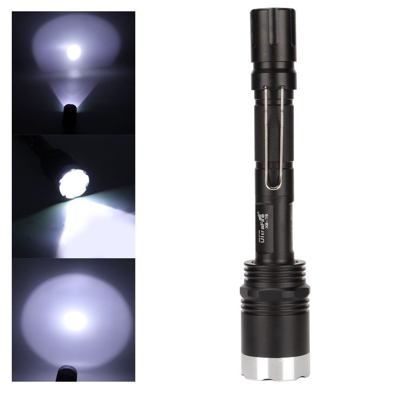 Camping Flashlight 5000LM Lengthened IPX5 Waterproof Anodized Black T6 Lamp