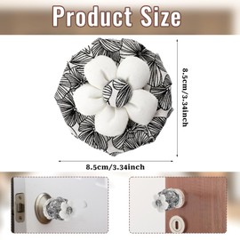 FdcLixuvol 2 Pcs Door Knob Cover Black Floral Door Knob Protector Wall Protectors Reusable Round Cotton Washable Decorative Doors Handle Cover with Soft Foam Cushion