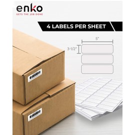 enKo - 3-1/2 x 5 Inch Label - White Blank - 4 Up Per Sheet Shipping Address Mailing Labels for Laser Inkjet Printer (330 Sheets, 1320 Labels)