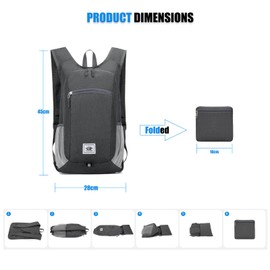 10L Hiking Backpack, Ultralight Lightweight Packable, Travel Daypack Camping Hiking Outdoor Sports. (Grey)