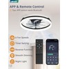 20" Low Profile Ceiling Fans with Lights, APP & Remote,