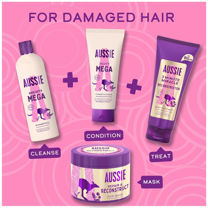 Aussie Repair & Reconstruct Hair Mask, Vegan Hair Treatment, For