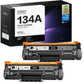 Timink 134A Black Toner Cartridges (with Chip) Replacement Compatible for HP 134A W1340A 134X W1340X Toner Cartridges Work with Laserjet M209dw MFP M234dw M234sdw M234sdn Printer (2 Black)