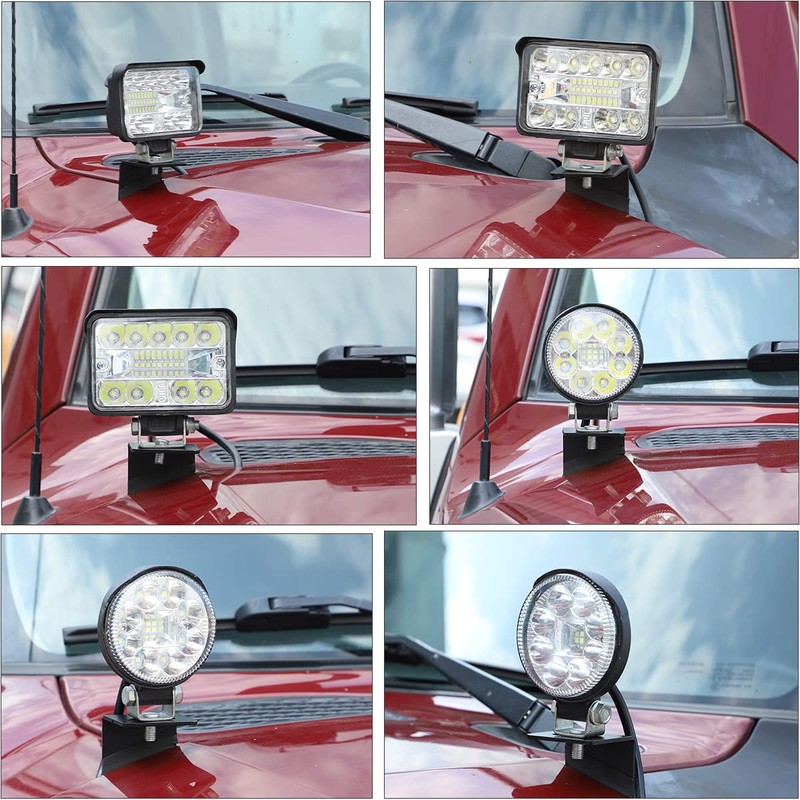 LLKUANG Hood Metal LED Light Pod Mount Bracket Kit for
