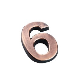 AIMALL 6 Number Sticker Plate for Door Address, Copper Plated Digital Sign, Easy Install, ABS Plastic for Hotel, Room, and Office, 1.57 Inches