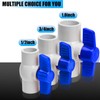 8PCS 3/4" PVC Ball Valve, Shut-Off Ball Valve Socket with