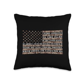 Pledge of Allegiance Camo Flag by Bronson Summers Pledge of Allegiance Camouflage American Flag Throw Pillow, 16x16, Multicolor
