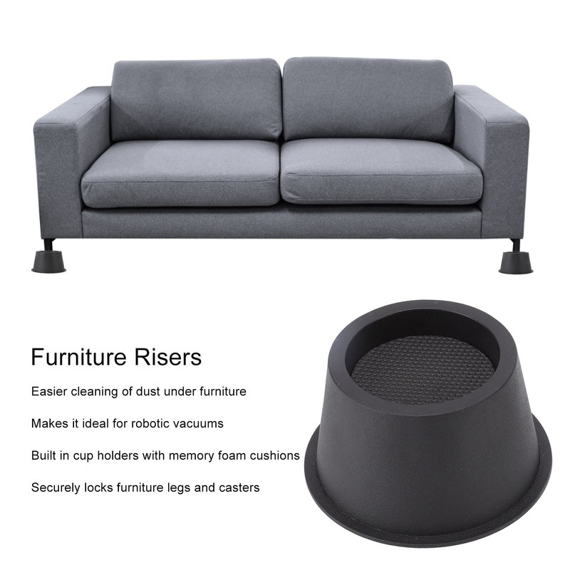 6Pcs Furniture Risers Round Plastic Furniture Lift Riser for Bed
