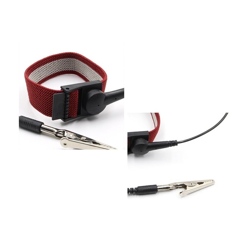 Anti Static Wrist Strap with Grounding Wire & Alligator Clip