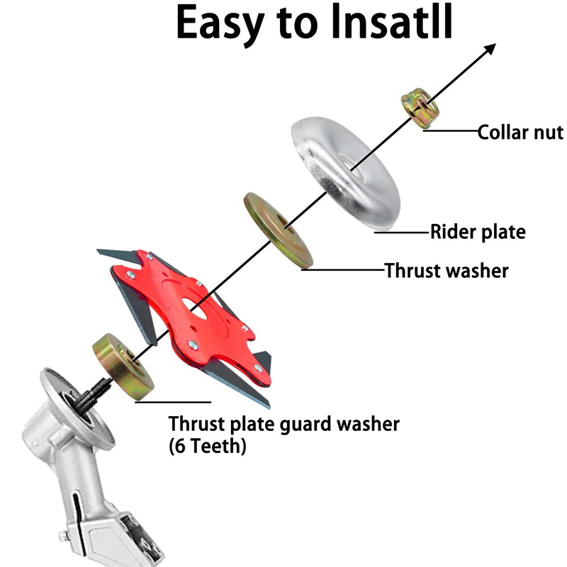 Cokacot 2PCS 6 Steel Razors Trimmer Head Reversible Weed Eater