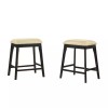Carolina Classics Mirabelle 25" Wood Counter Stool in Cream (Set