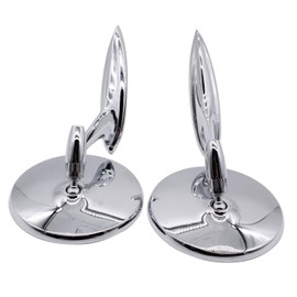 1 Pair Left Right Round Bowtie Outside Rearview Mirrors with Ribbed Base 654394765672 Fits for 1963-1964 Chevy Impala1963-1965 Chevy Corvair 1963-1964 Chevy II 1963-1964 Chevy Biscayne