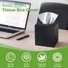 S310 Wood Tissue Box Cover, Square Tissue Box Holder with