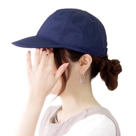 Shirokuma no Kimochi WCC-101 Women's Cooling Fabric, UV Protection, Water Cool Cap, Navy, One Size Fits Most