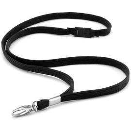 CKB LTD Premium Lanyards Neck Strap with Breakaway and Swivel Metal Clip for ID Card Holder Lanyard Plain (Black, Pack of 50)