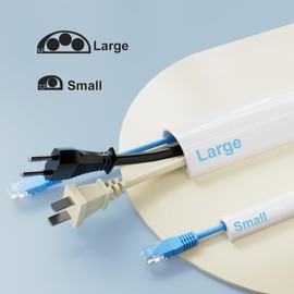 39" Side Buckle Cable Hider Cords,Extension Cord Covers for Wires On Wall,Adhesive Cord Hider for Wall Mount Tv, Wire Channel for Cable Concealer,Cable Raceway Home & Office,White, W 1.08"× H 0.6"