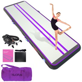 HIJOFUN Premium Air Inflatable Track 16ftx3.3ftx4in Gymnastics Tumbling Mat Inflatable Tumble Track with Electric Air Pump for Home Kids,Gym,Yoga,Training,Indoor,Outdoor,Beach,Park Purple