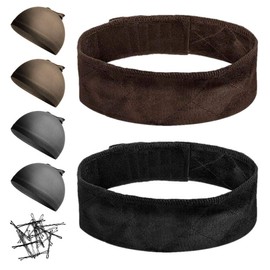 Wig Aisle (Wk054-2 Wig Grip, 4 Wig Caps, Bobby Pins) - Wig Accessory Bundle in WK-BLACK_DARK