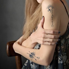 Temporary Tattoo & Henna Stickers Semi-Permanent Tattoo Sticker I type (5 designs) 2ea