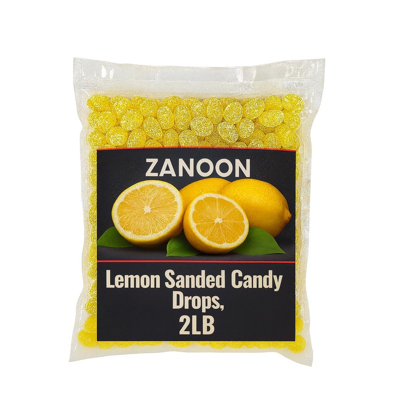 Old-Fashioned Lemon Sanded Hard Candy Individually Wrapped, 2LB Bag by