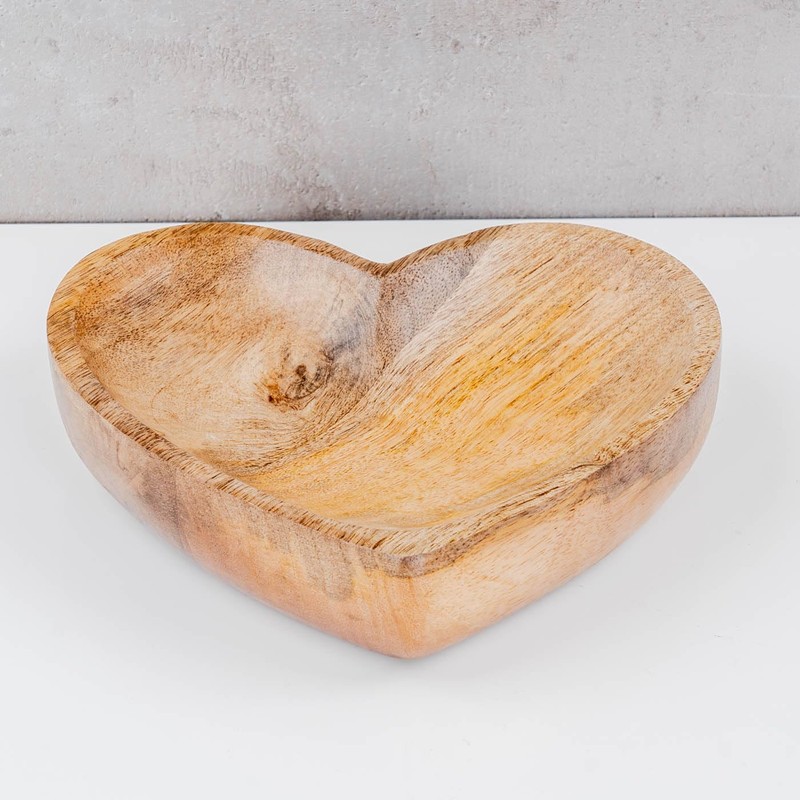 levandeo Decorative Heart Plate 18 x 16 cm Mango Wood